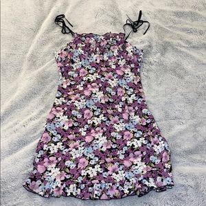 Black floral slip dress